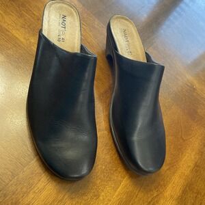 Naot Israel Women's Black Mules Slip On Size 41 US 10 Leather Shoes